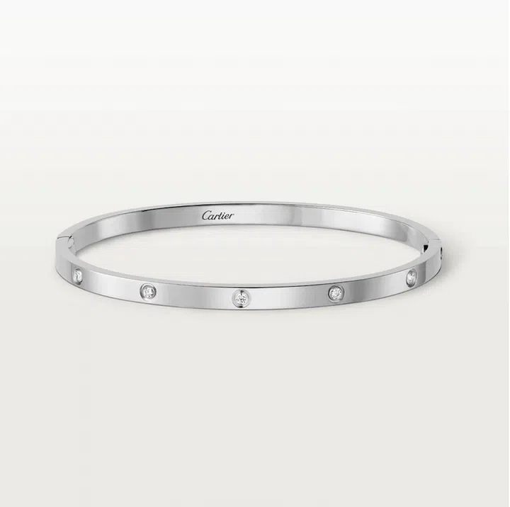 Love Bracelet, Small Model, 10 Diamonds, $13,500, Cartier

