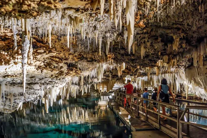 Inside Bermuda's Crystal Cave, one of the island's most stunning natural attractions.