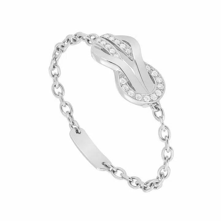 White gold and diamond Chance Infinie chain ring, $2,200, FRED