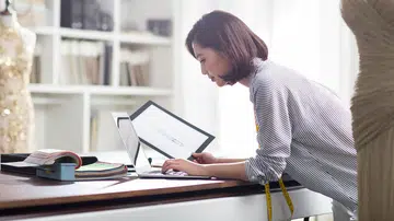 Fashion designer working in studio