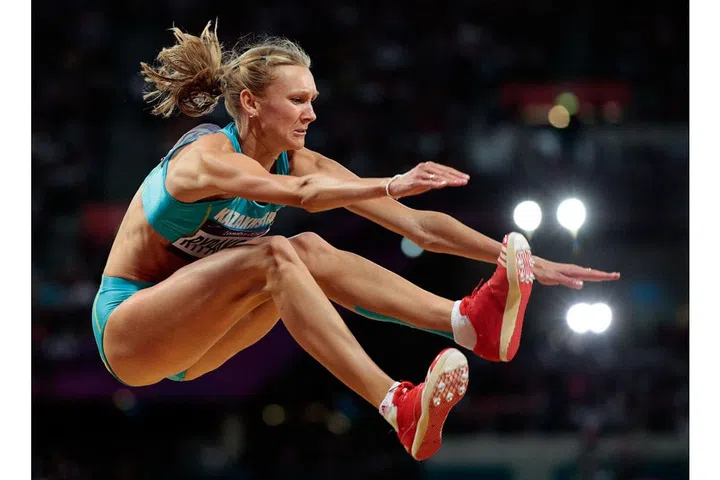 Olga Rypakova of Kazakhstan competing in the triple jump final in London. Photo: Getty