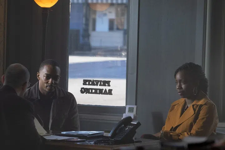 left to right: Anthony Mackie (as Sam Wilson) and Adepero Oduye (as Sarah Wilson). Photo by Chuck Zlotnick.