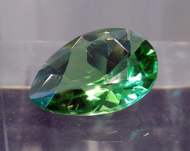 At 41 carats, The Dresden Green is the largest natural green diamond in the world. According to The Smithsonian, the diamond's history dates back to the early 18th century, when it was purchased by Friedrich Augustus I of Saxony. The diamond is now on view at the Dresden Castle in Germany.