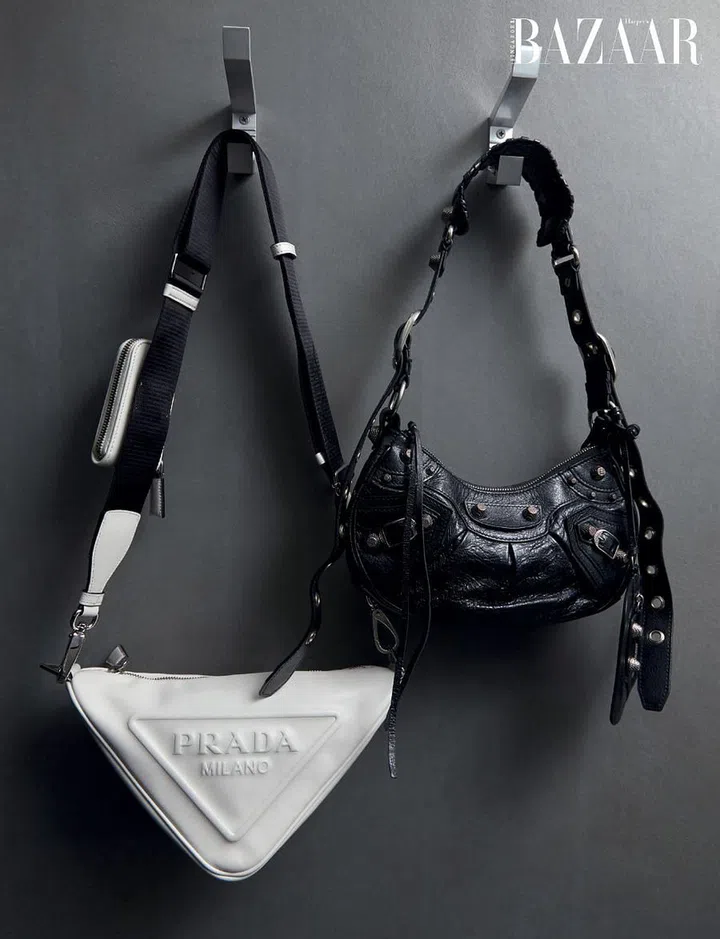 Wong’s Prada and Balenciaga bags.