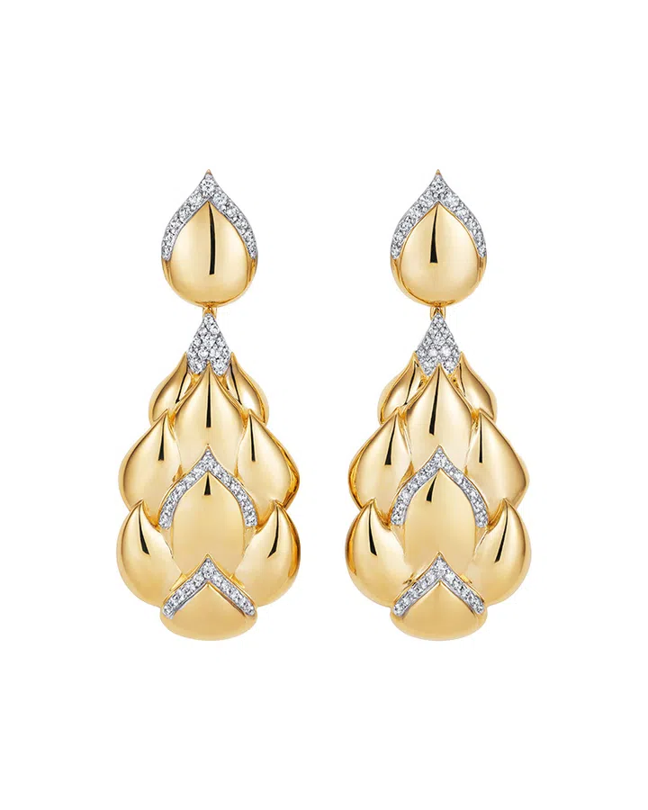 gold cobra earrings diamond nadine aysoy