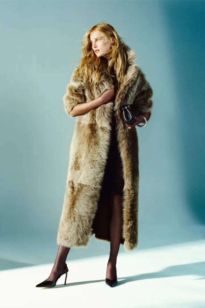 mango faux fur coat
