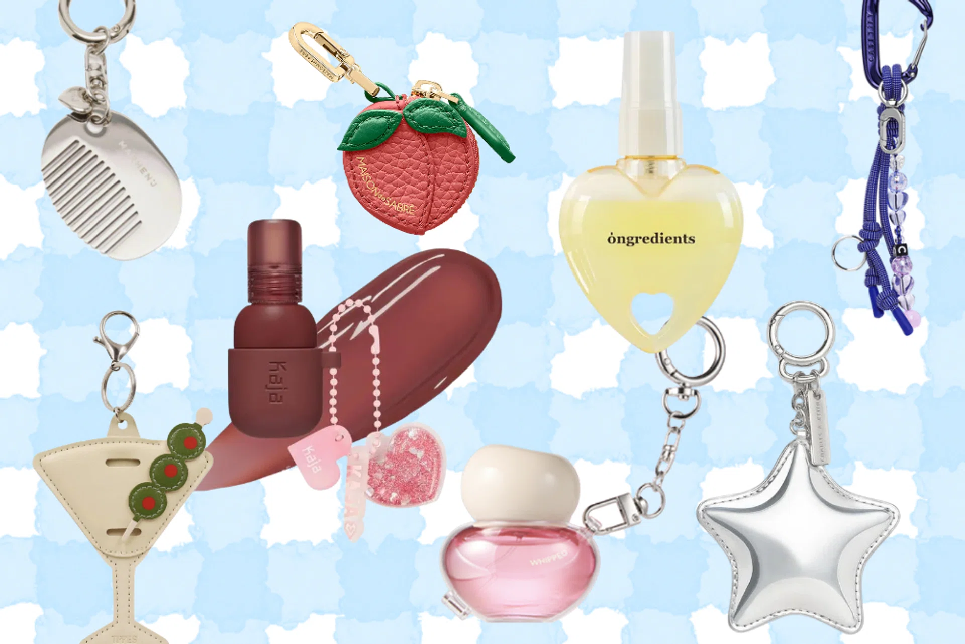 functional bag charms, bag charms, beauty bag charms, lip balm charm 