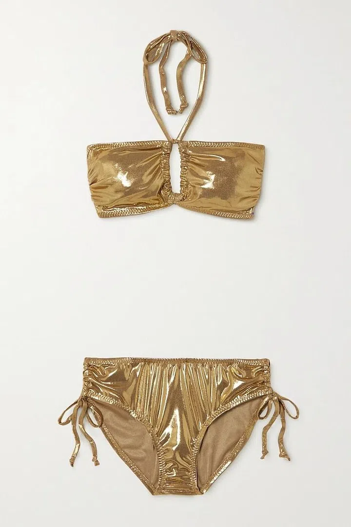 Jason Stretch-Lamé Bikini, $261, Norma Kamali at Net-a-Porter