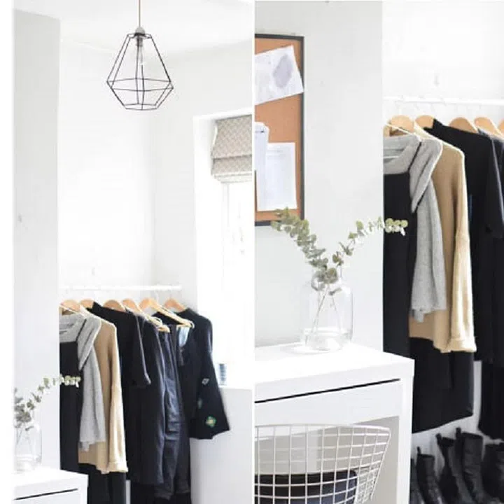 Having chunky furniture is a luxury someone with small rooms cannot afford. So if you do not have the space for a proper chest of drawers or a wardrobe, swap them out for a clothes rail instead. This will free up precious space but still create a well designed look. Photo: TOPOLOGY LONDON
