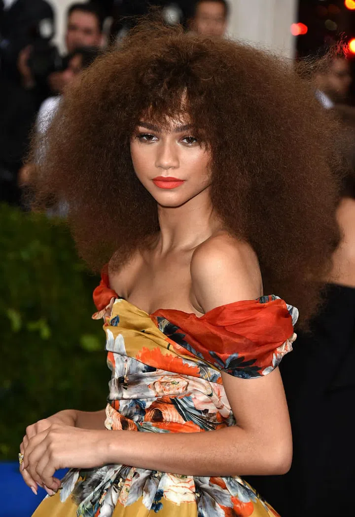 Zendaya looked like a Caribbean princess with her voluminous curls. Her contoured face was well done but it was her coral-coloured lips that took centre stage (Photo: Getty)