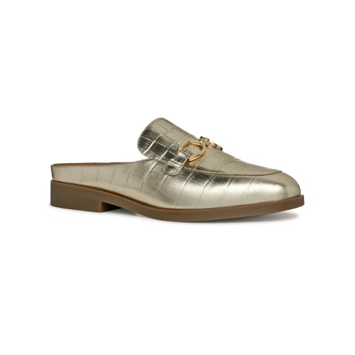 Cloridie woman leather mules in light gold