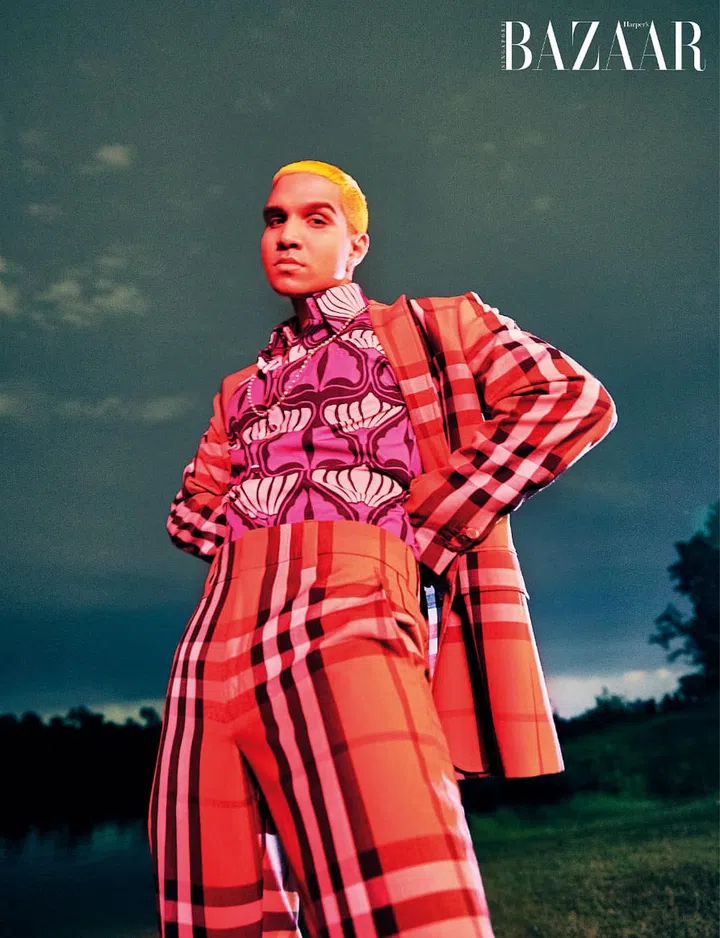  Jacket; trousers, Burberry. Shirt, Prada.Photo: Gan
