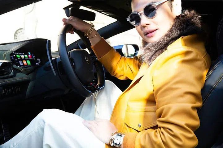 Enjoying the luxurious interiors of the Urus.