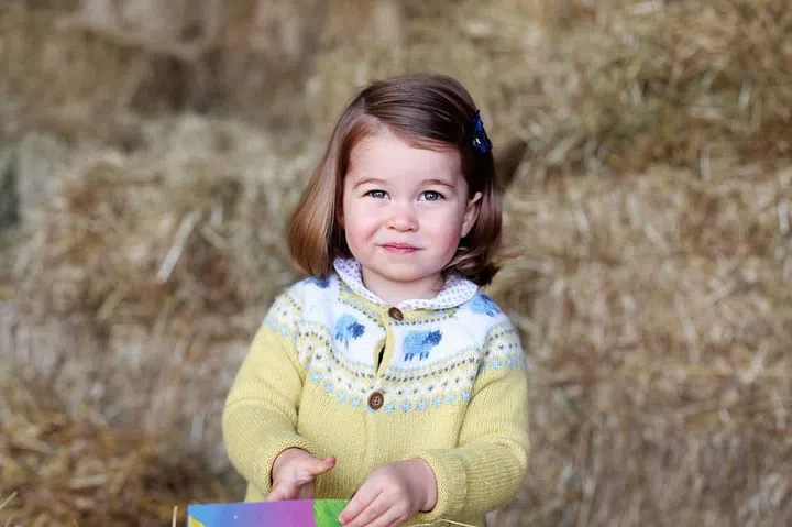 Princess Charlotte’s second birthday portrait, taken by Kate Middleton at Anmer Hall.
Photo: Getty
