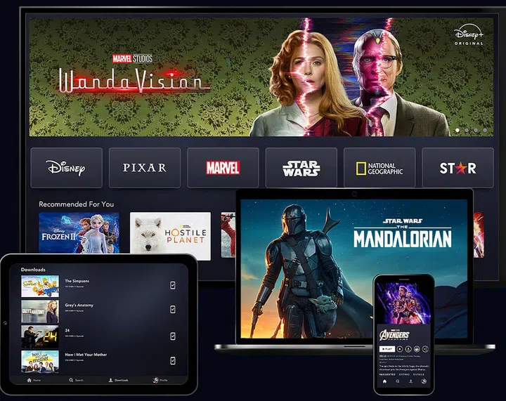 Disney+ Apps on mobile devices. Photo: Courtesy