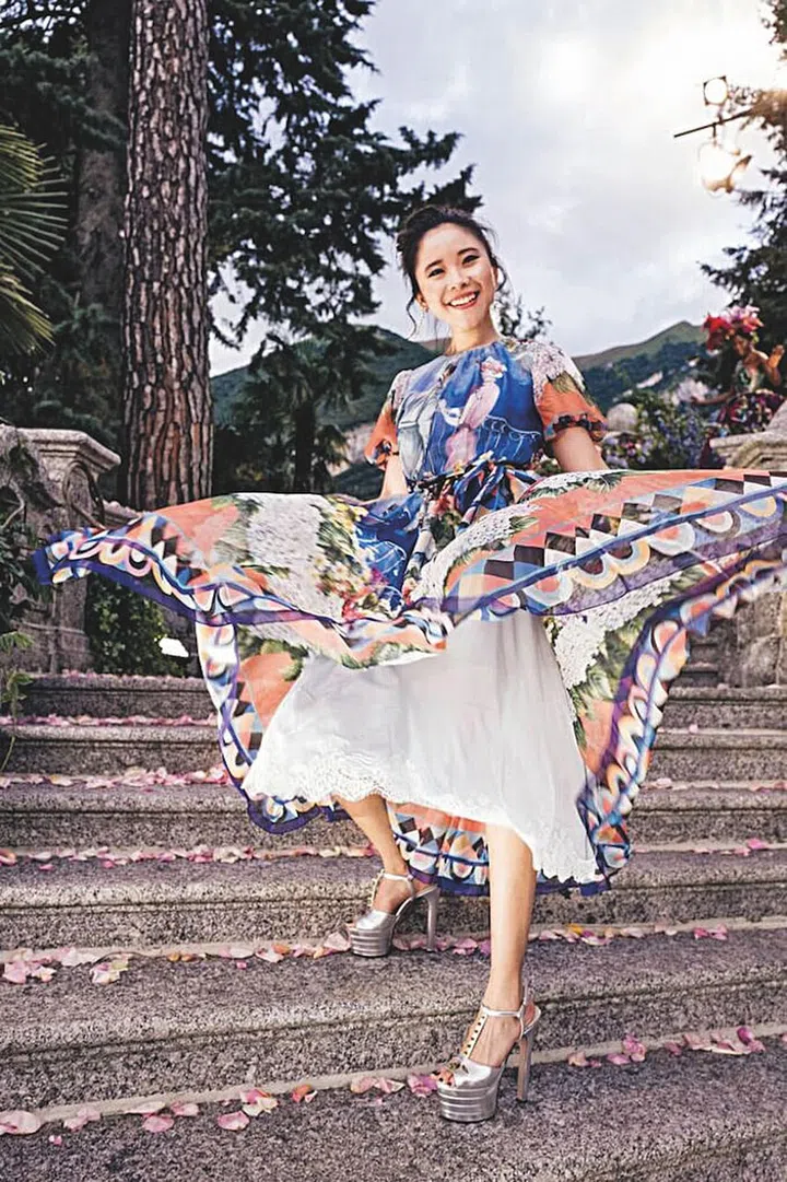 Nguyen at the Dolce&Gabbana Alta Moda show at Lake Como in 2018. 
