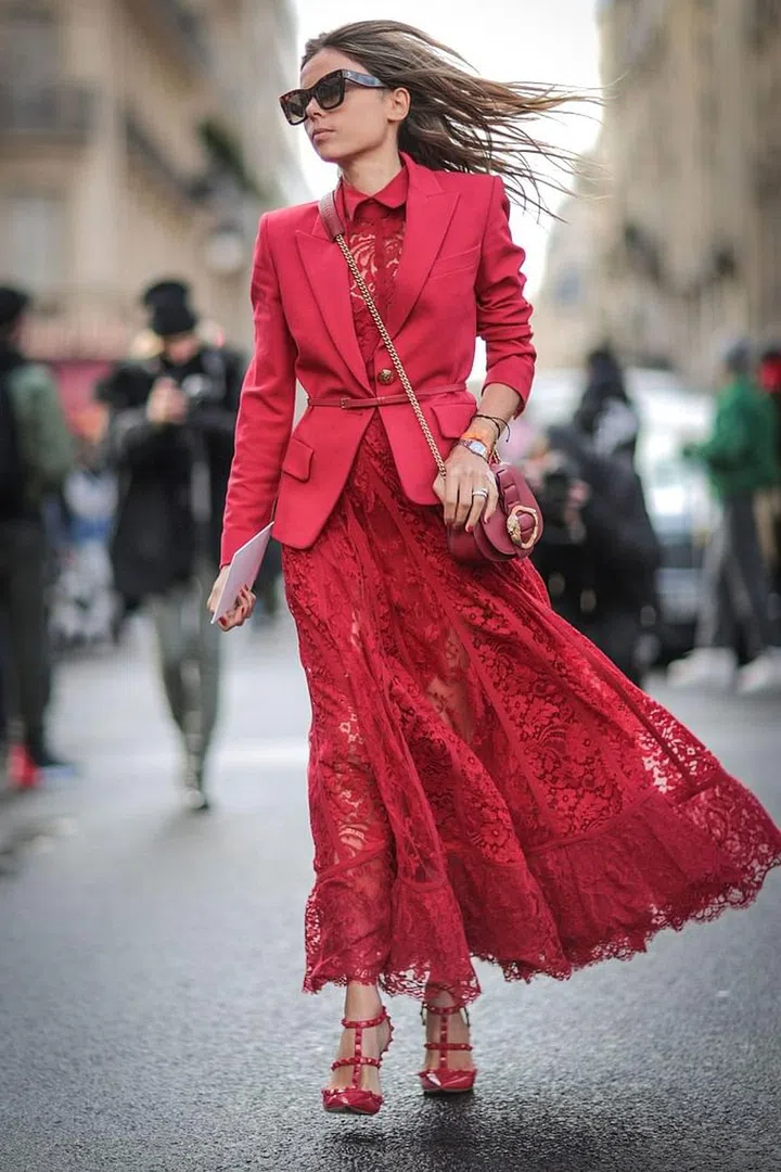 If you're going to try head to toe in a bold tone, make sure to keep the rest of your ensemble fuss free.