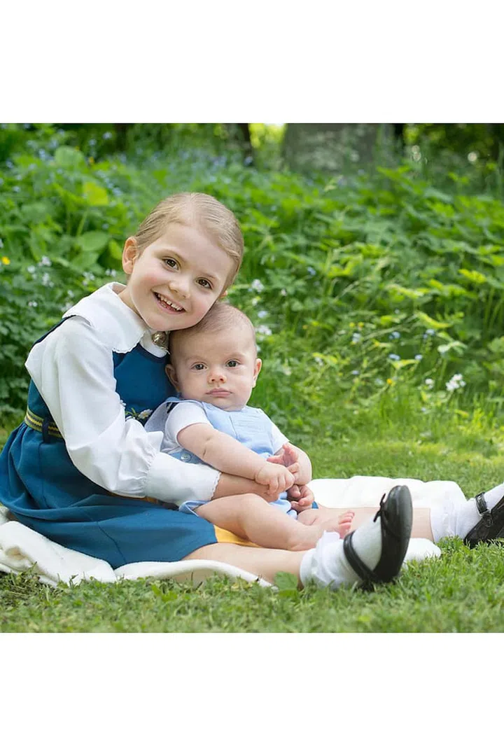 Currently second in line to the Swedish throne is Princess Estelle. She's got a long way to go, and we figure she's currently enjoying her new status as big sister to an adorable little brother, Prince Oscar, born March 2 this year. Photo: Instagram 