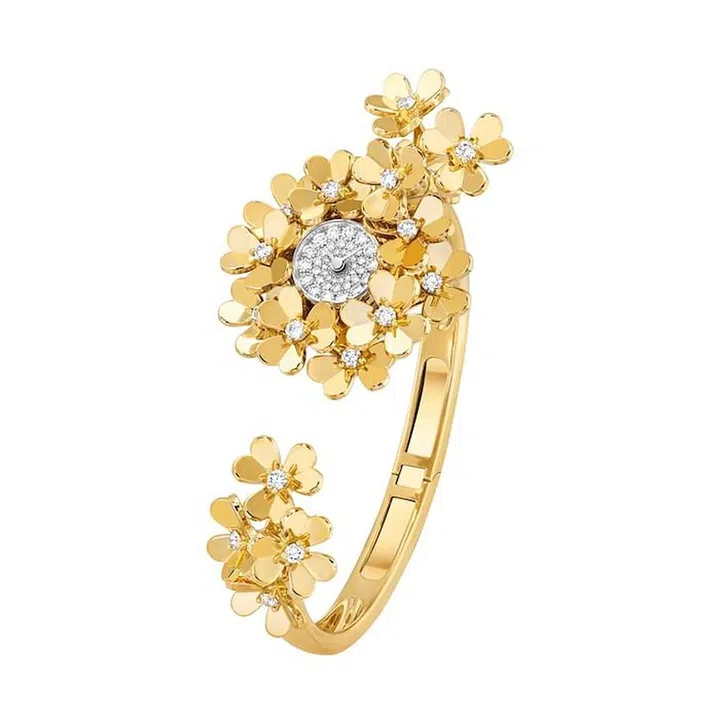 Gold and diamond Frivole Secrète watch, S$64,500. (Photo: Van Cleef & Arpels)