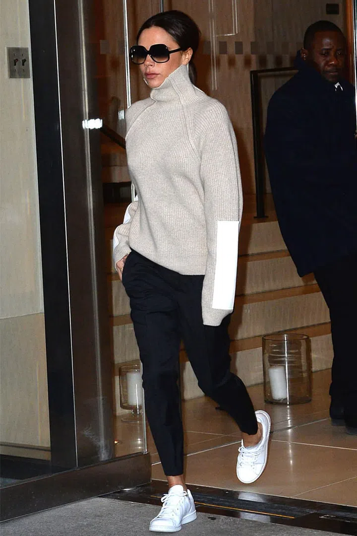 This year Victoria Beckham – who is famous for her love of high heels – swapped her stilettos for trainers. "I just can't do heels any more," she told The Telegraph. "At least not when I'm working. I travel a lot." It gave working women everywhere an excuse to give our feet a break (with proof that you can still look just as stylish).