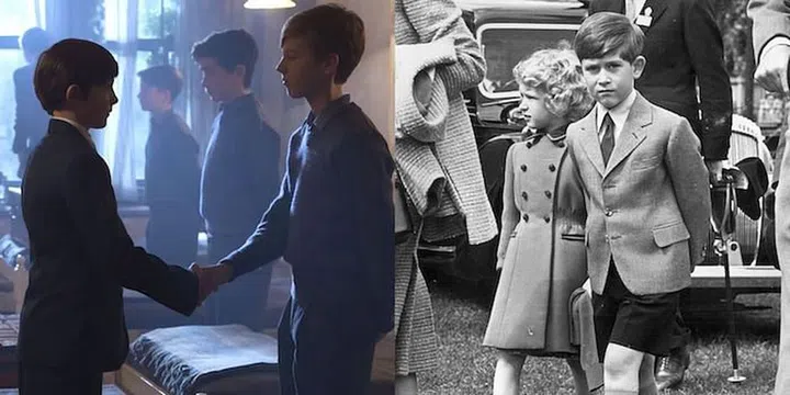 Mini Prince Charles will continue to be a main character in Season 2, bless his heart! Here is looking particularly spiffy while getting to know his class mates at Gordonstoun school.