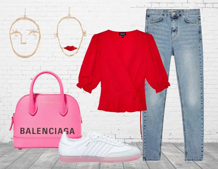 Style tips to work red and pink in one OOTD
