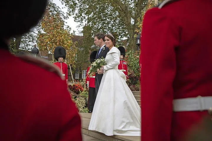 The happy bride and groom.