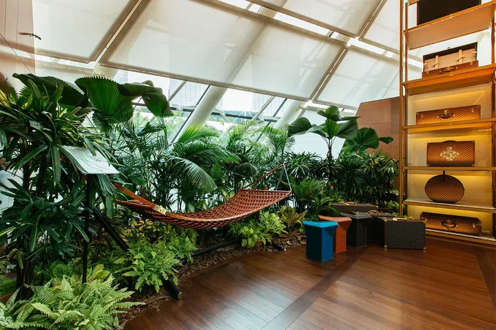 Design fact: The woven bow-shaped network of the hammock was an adaptation of the Farfalle pasta. Photo: Louis Vuitton