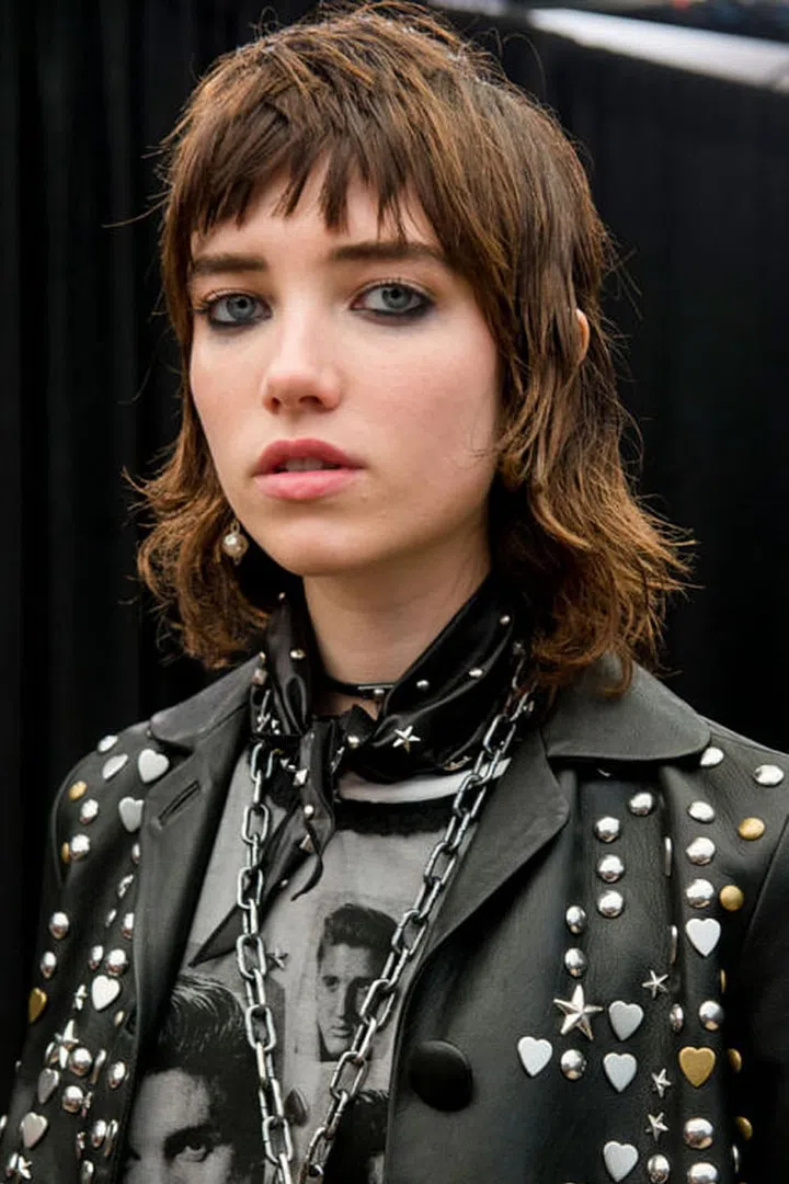 A heavy dose of black eyeliner gave a rockstar vibe to the Coach spring 2017 show.