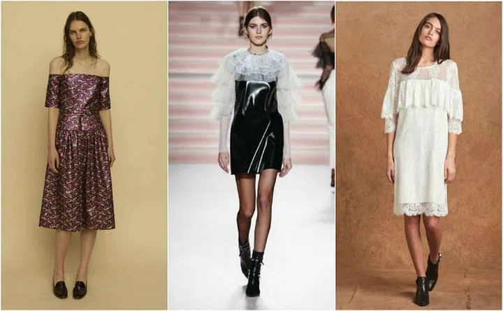 (L-R) Looks from Sea New York, Philosophy and Valerie Khalfon Paris that are available in Rue Madame. 