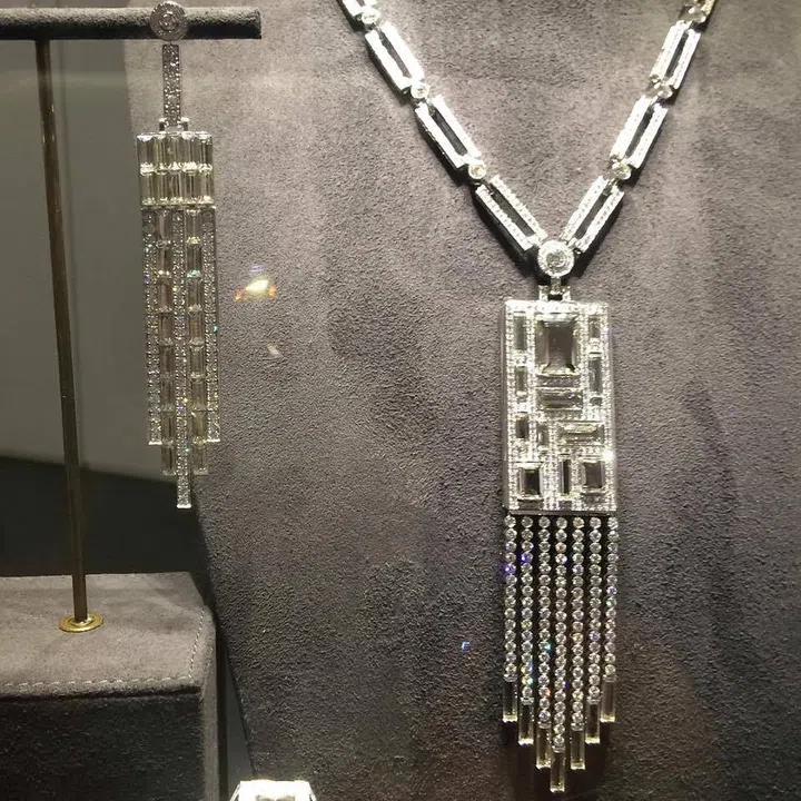 These designs by Atelier Swarovski features lab-grown synthetic diamonds along with crystals