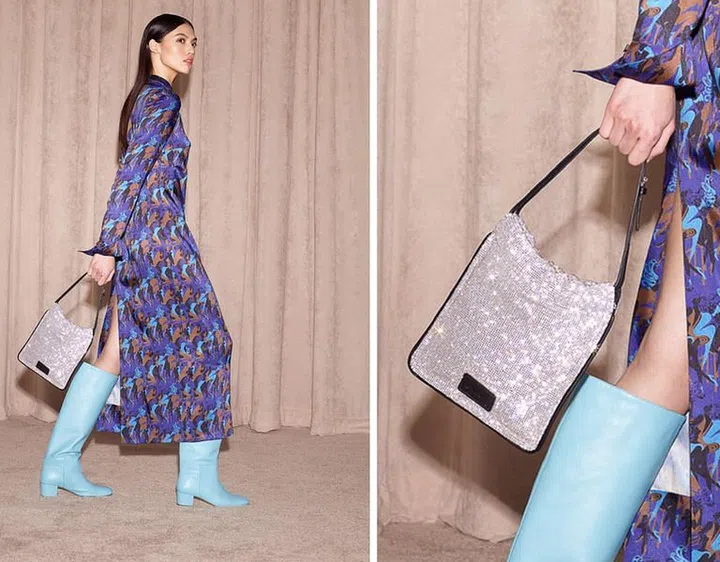 Staud’s new bag is a sparkly echo of the moment. (Photo: Getty Images)
