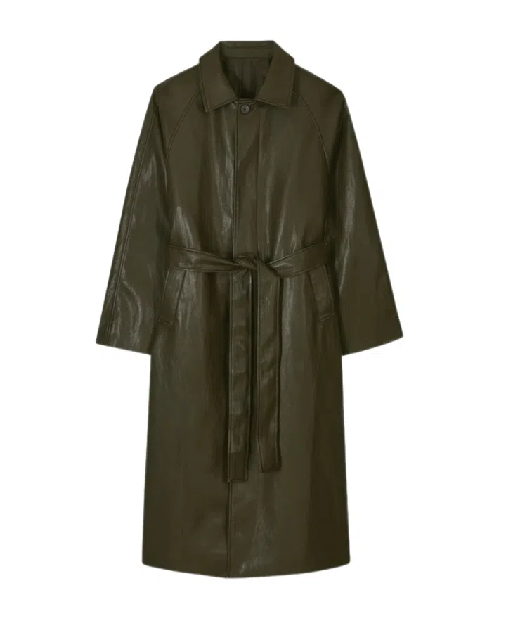 Frankie Store Faux Leather Trench Coat