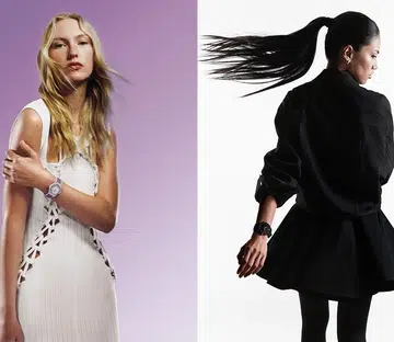 watch news may 2026 | models wearing hublot big bang joyful steel purple edition and moser and reebok streamliner pump in black