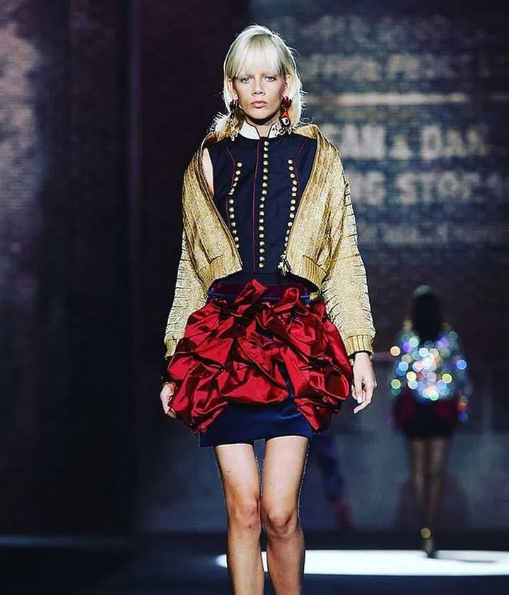 Number of shows walked: 52 //
Trademark: Blunt bangs, signature awkward walk, big blue eyes //
Seen here: DSquared2 (@dsquared2) //
Photo: Instagram (@marjanjonkman)