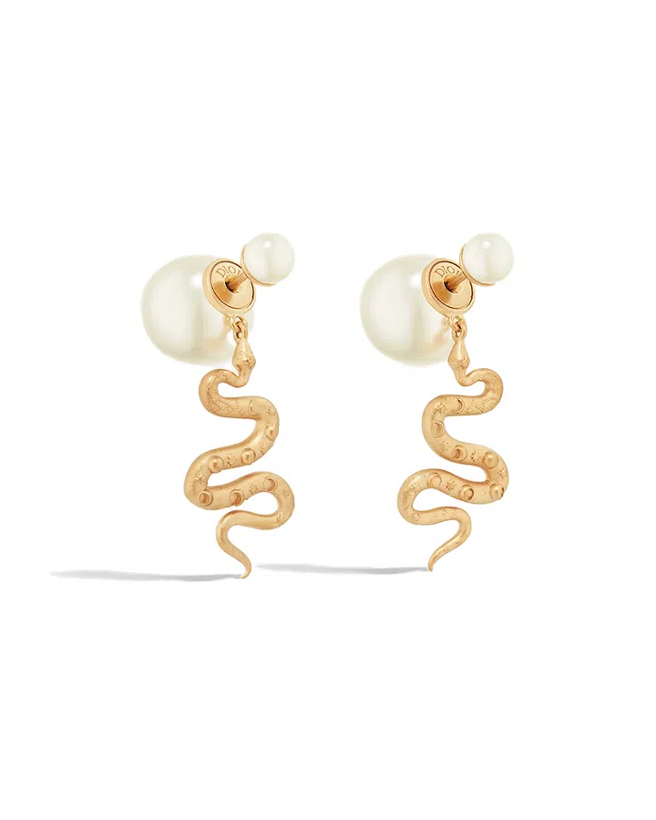 cior snake earrings pearl