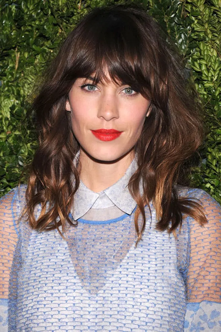 We haven't ever seen the It girl's hair on a bad day, but it's at its best with heavy bangs and messy texture.