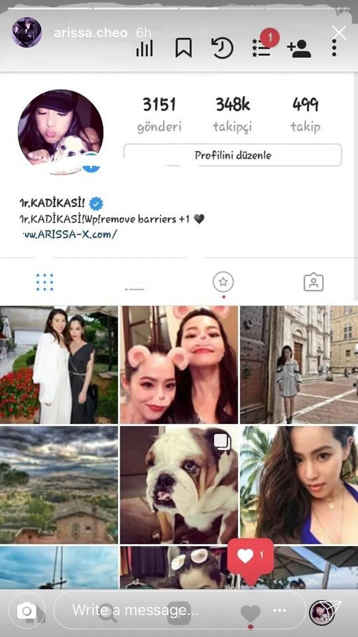 Screenshots of Cheo's personal account were also defaced with the hacker's digits. Photo: Instagram (@arrrissa.cheo)