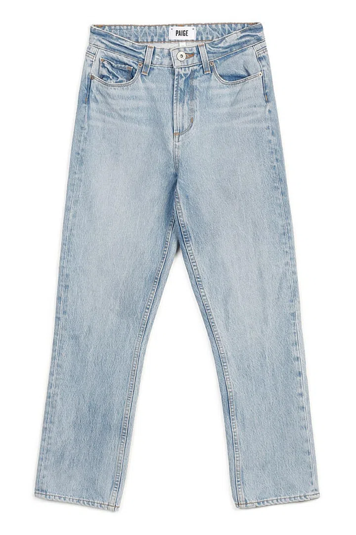 Add a tomboyish touch to pretty white blouses, fine knitwear and off-the-shoulder tops with a pair of boyfriend jeans. Dress them up with a pair of heels or choose amplified insouciance and wear with Converse and a leather jacket.
High-rise boyfriend jeans, £250, Paige