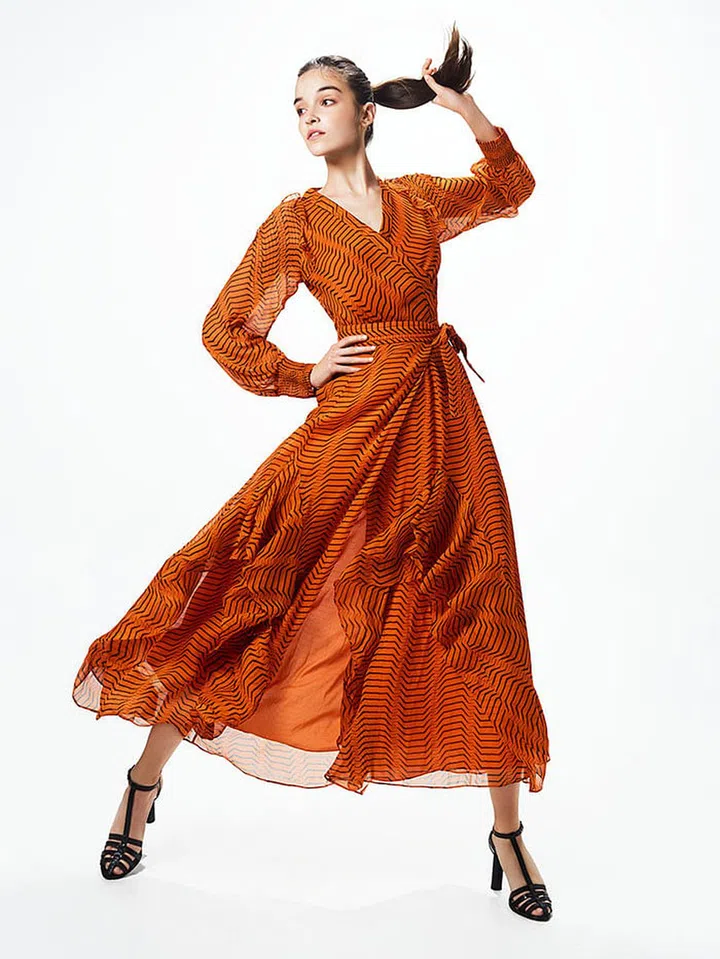 Silk Wrap Dress in Tiger Print, $940, Diane Von Furstenberg