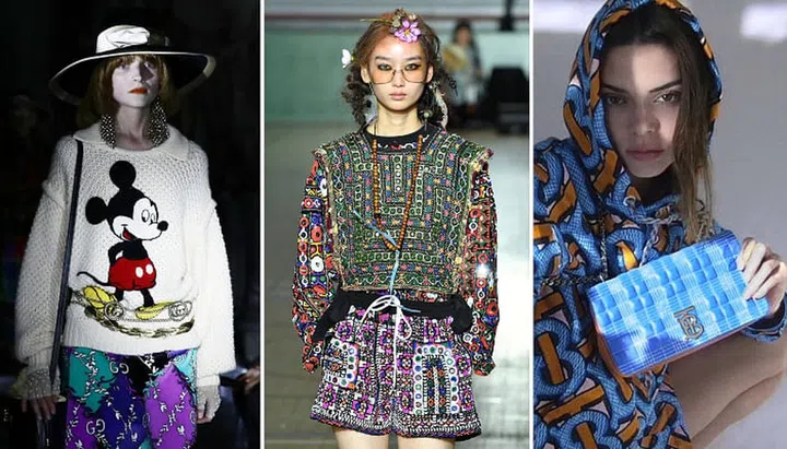 Collage of Gucci Cruise, Ashish, and Thomas Burberry Monogram Hoodie