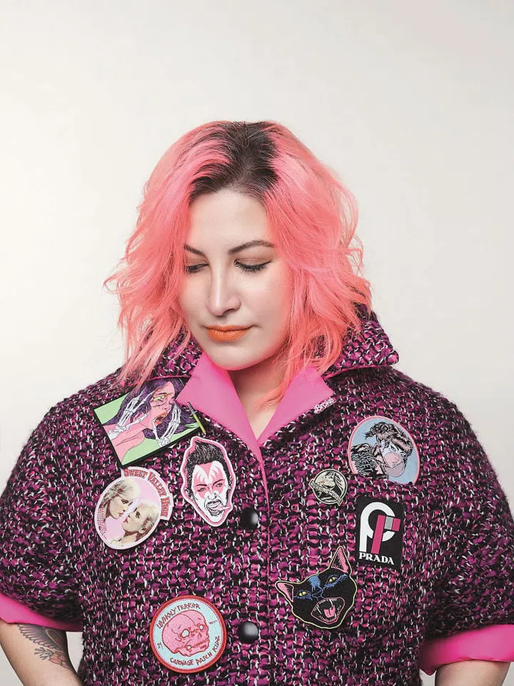 Jacket, Prada. Patches, Melson’s own