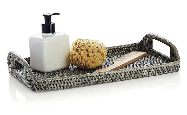 Sedona grey vanity tray, $41.85, Crate & Barrel