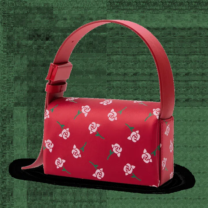 Chloris satin and leather shoulder bag, $229.90​
