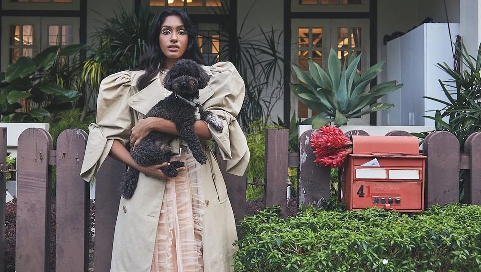 Coat; top; skirt, Simone Rocha x H&M. Sneakers, CELINE by Hedi Slimane. Socks, stylist’s own. (Photo: Phyllicia Wang)