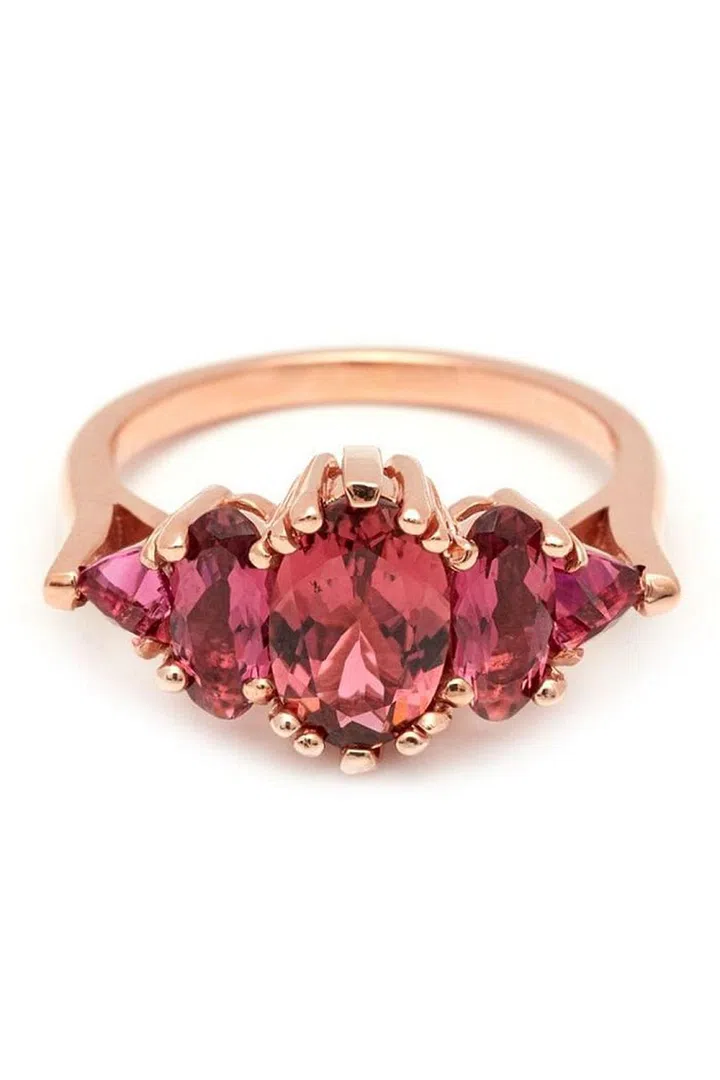 Make up of five pink tourmaline stones, this beautiful ring is sure to wow both its wearer and admiring eyes. Anna Sheffield Pink Tourmaline Ring, S$8,736