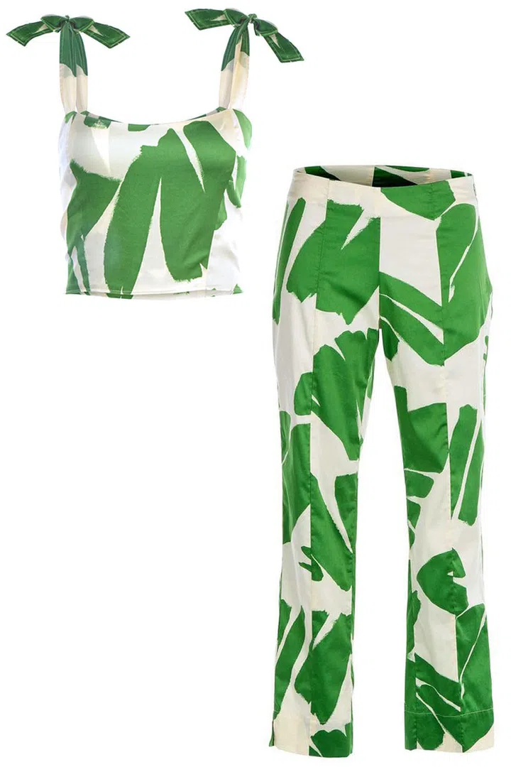 Cult Gaia top, $118, and pants, $128, cultgaia.com.