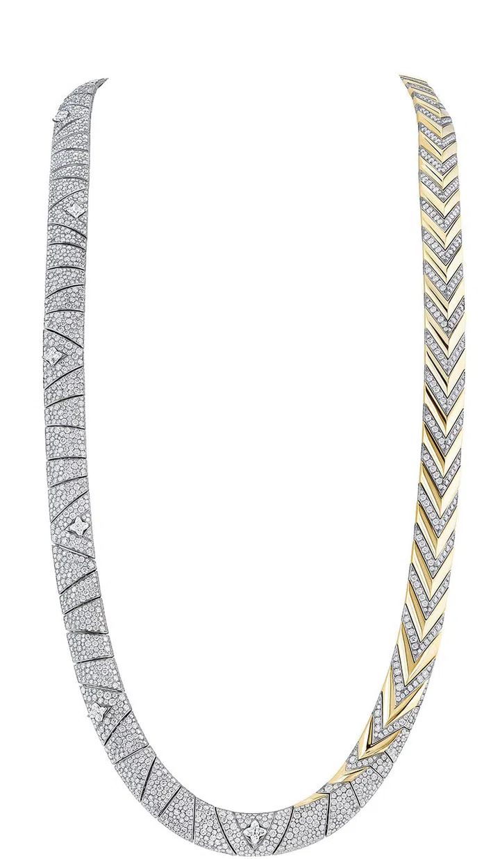 Louis Vuitton Spirit white gold, yellow gold and diamond Fantasy necklace. (Photo: Louis Vuitton)