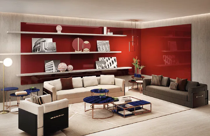 Benson sofa and armchair, from Fendi Casa.