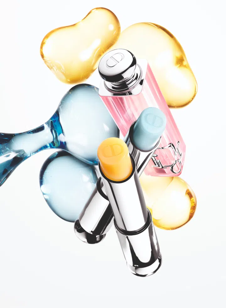 Dior Lip Glow’s limited edition shades 078 Icy Blue and 203 Citrus.